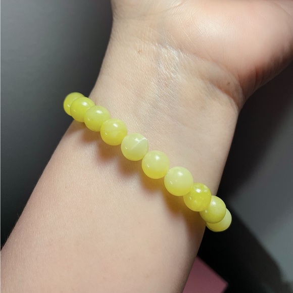 Natural Stone Lemon Jade Crystal Healing Bracelets 8mm - Picture 3 of 3